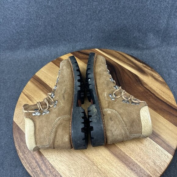 Vintage Mont Blanc Sears Brown Suede Leather Hiking Mountaineering Boots 4.5B - Picture 8 of 10